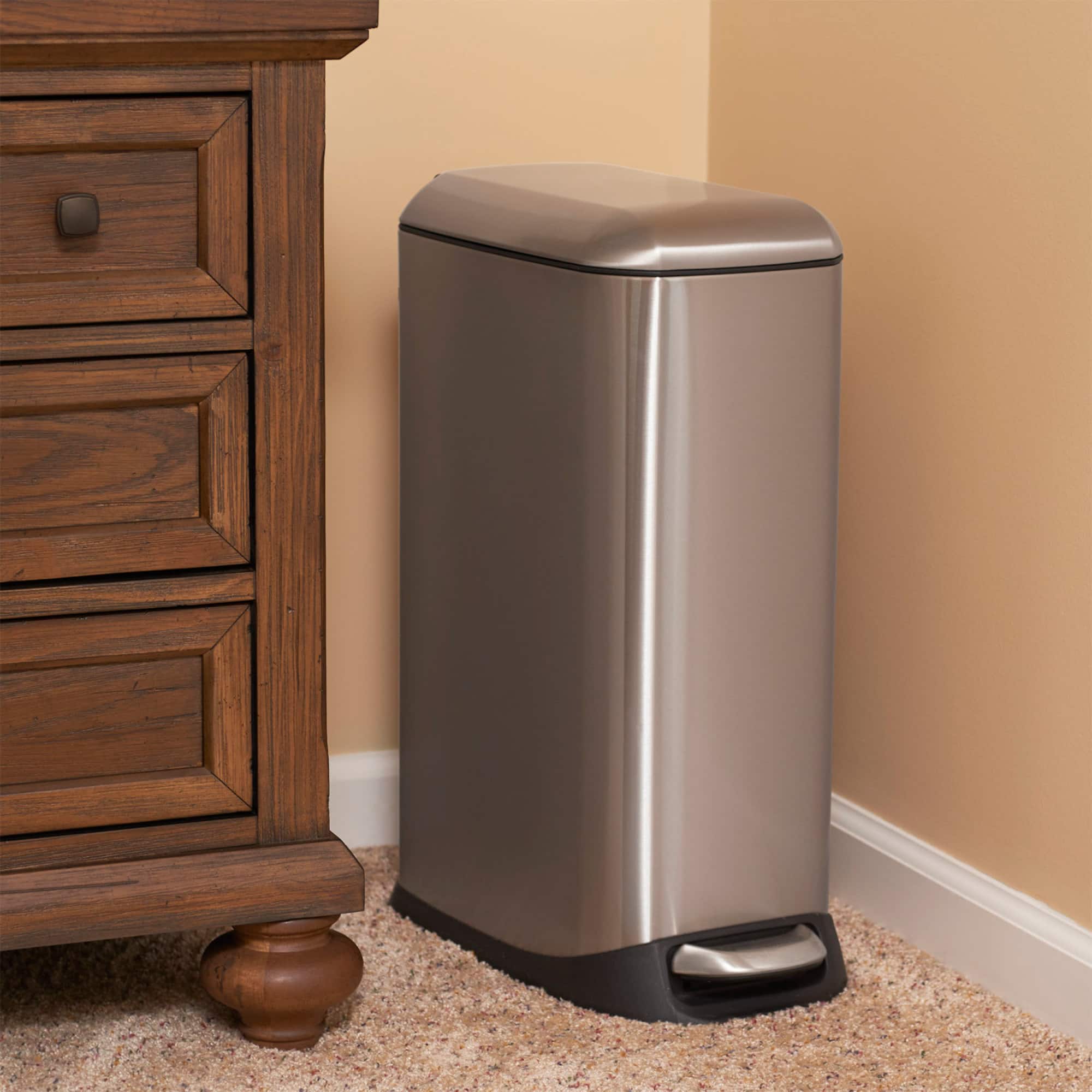 Household Essentials 5 gal. Slim Stainless Steel Trash Can